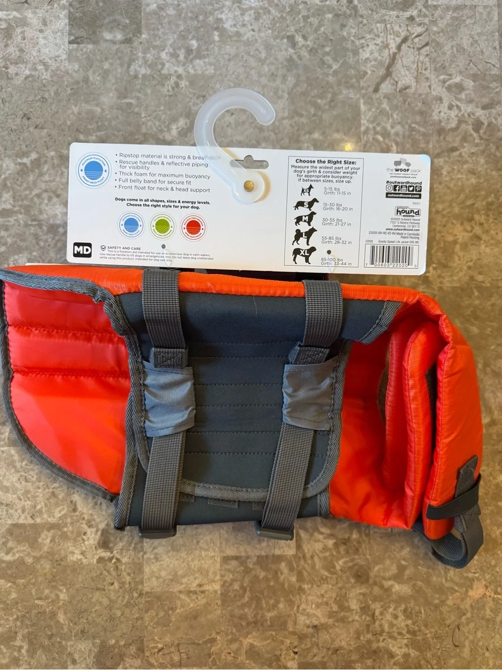 NEW Outward Hound Dog Life Jacket – Orange, Size Medium